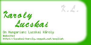 karoly lucskai business card